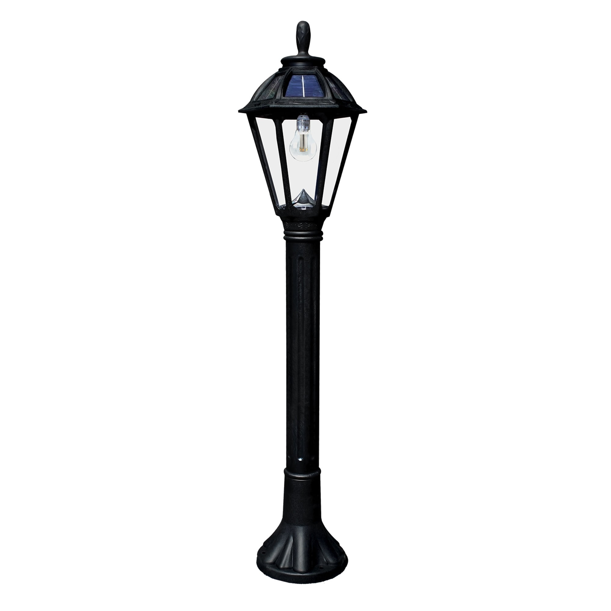 Polaris Black Resin Solar Pathway Light with LED Bulb