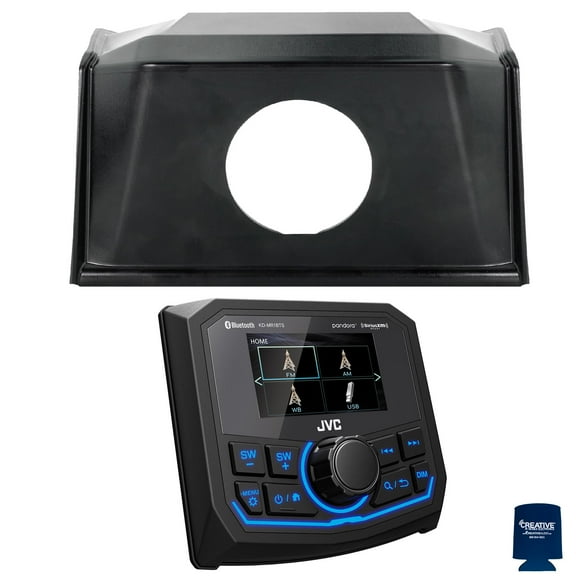 Polaris Bundle - 19+ Polaris RZR SPXRZRDASH2 Radio Mounting Kit and JVC KD-MR1BTS Waterproof Radio