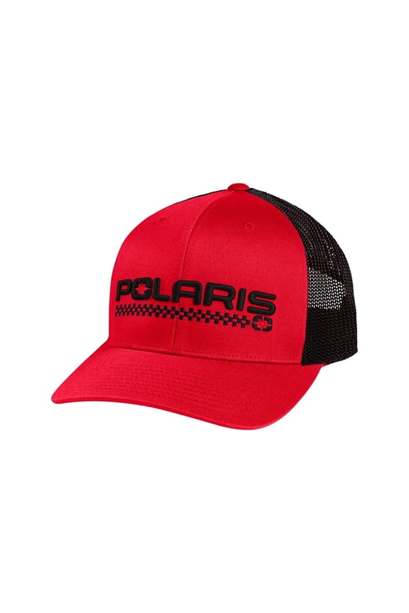 2864565 Checkered Hat Flexfit Stretch Durable Breathable Adjustable Red