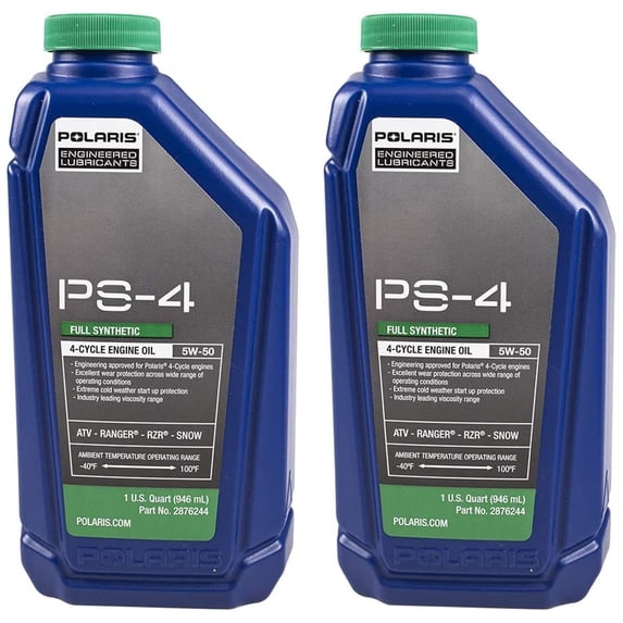 Polaris, Engine Oil, PS-4 Full Synthetic 5W-50 1QT, 2 Pack - Walmart.com