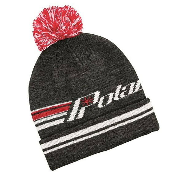 Polaris Knit Retro Cuff Beanie Pom Warm Stretch Comfortable Winter Hat - Black - One Size 2867754