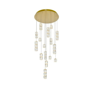 Polaris LED light Gold Pendant Clear Crystal