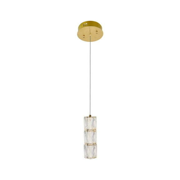 Polaris LED light gold Pendant Clear Royal Cut Crystal