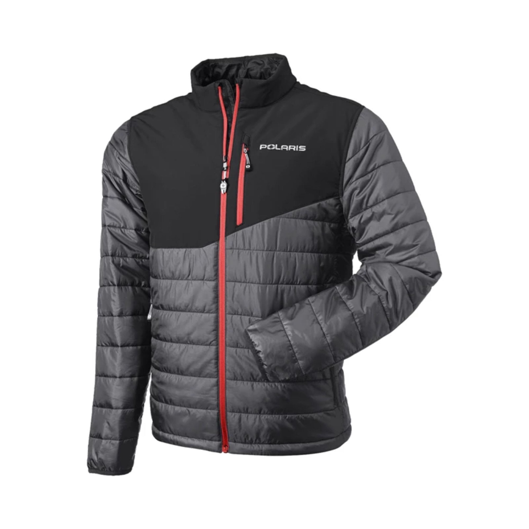 Polaris Men's Force Puffer Jacket, Gray/Red | 2833029 - Walmart.com