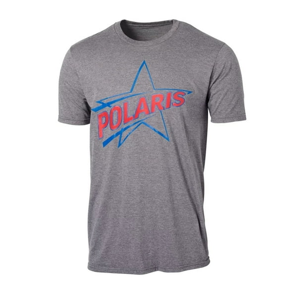 Polaris Mens Gray Retro Star Tee Short Sleeve Shirt Lightweight Cotton Polyester - Medium 286258103