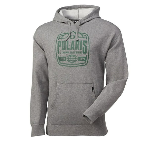Polaris  Mens Gray Stamp Pullover Hoodie Soft Cozy Warm Casual Fleece Sweatshirt - Small 286150102