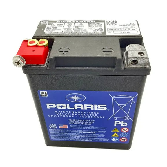 Polaris OEM Sealed Battery 14 Amp Hour Type Etx15, 190 CCA, 4011138