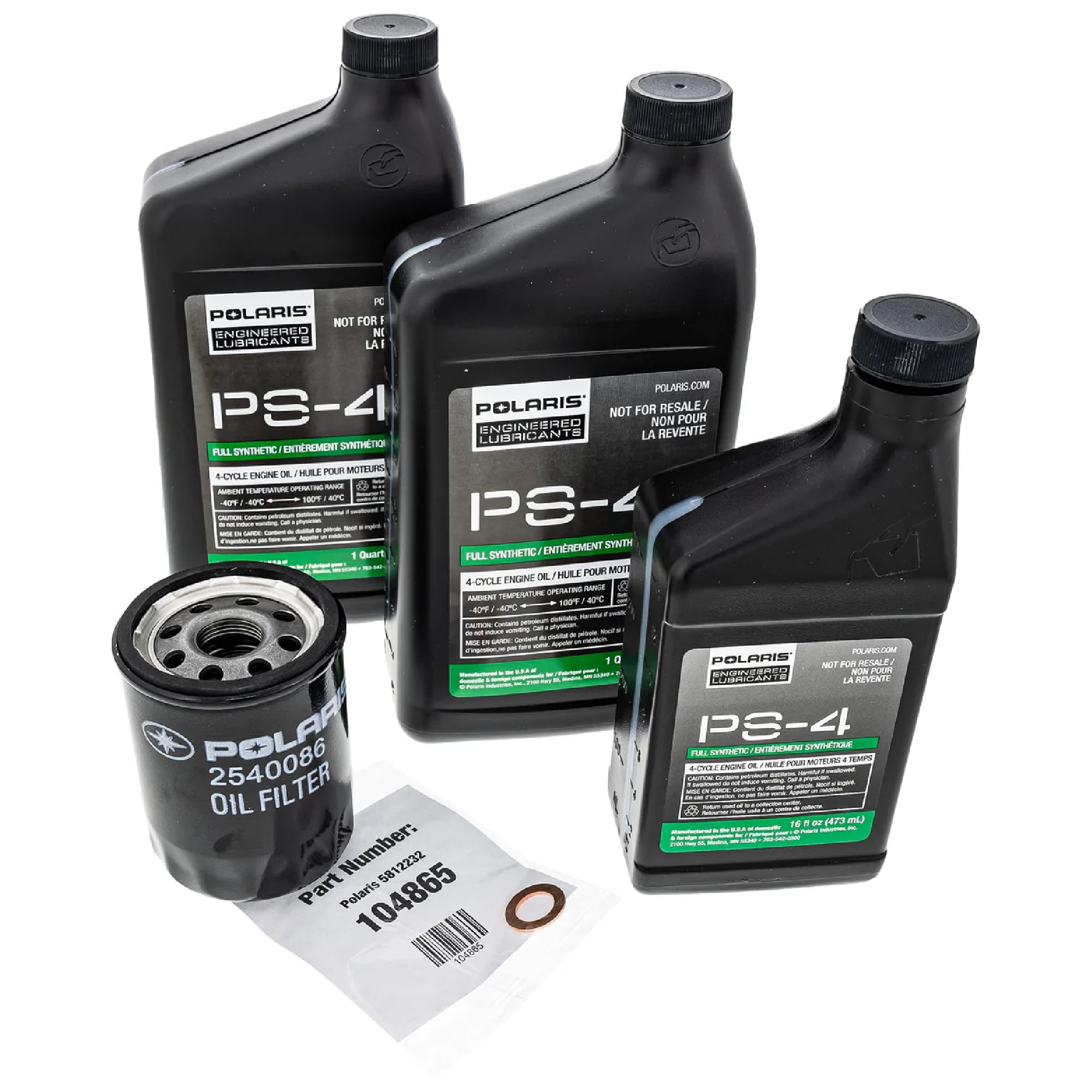 Polaris New OEM Ranger/Razor XP 900 PS-4 Oil Change & Filter Kit, 2879323