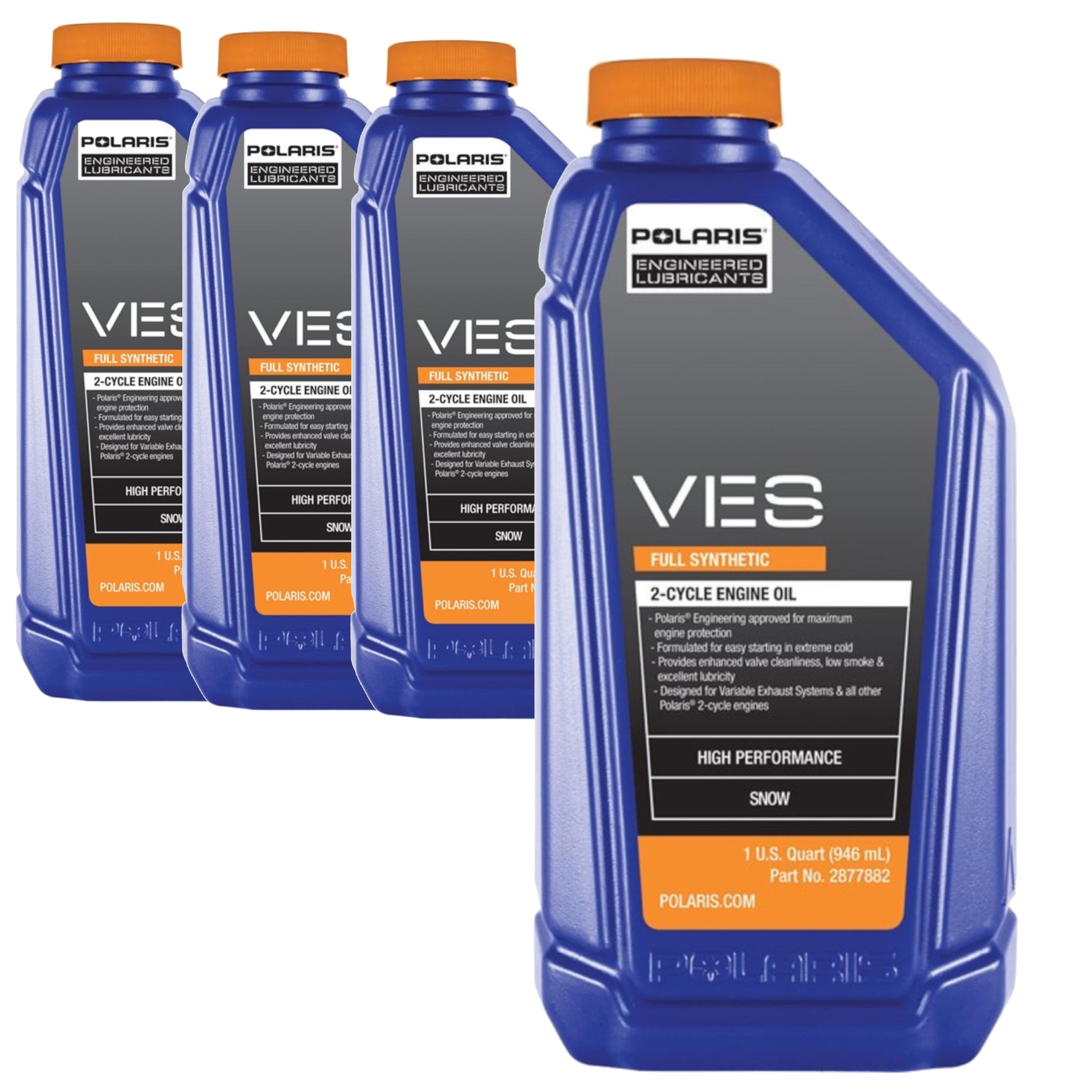 Polaris New OEM VES Synthetic 2cycle Engine Oil 4 Quarts, 2877882