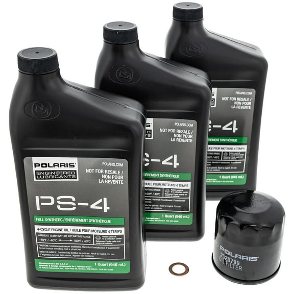 Polaris 2881696 Genuine OEM PS-4 5W-50 Full Synthetic 4-Cycle Oil Change Kit RZR XP 4
