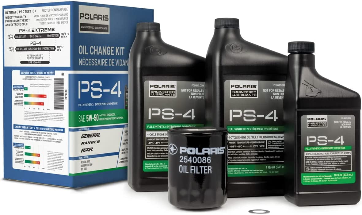 Polaris PS4 Oil Change Kit for Specific RANGER, GENERAL, RZR, ACE 900