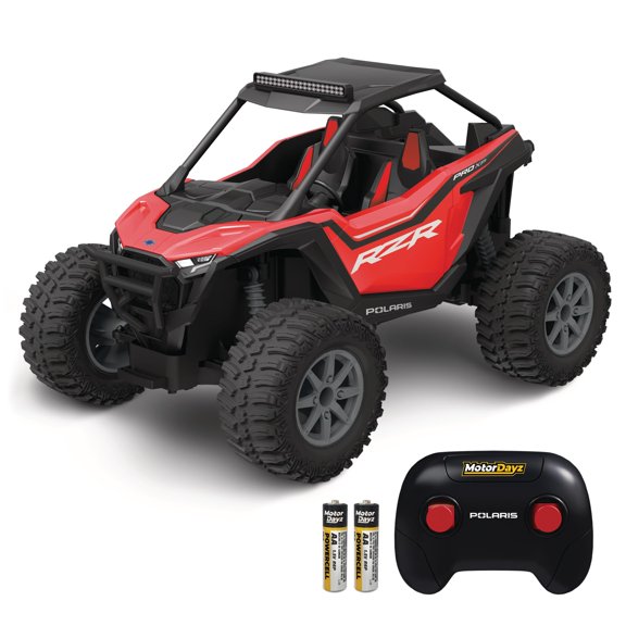Polaris RZR Remote Control UTV 1:14 Scale 2WD RC Car, Officially Licensed Polaris RZR, Full-Function 2.4GHz Radio Control, USB Rechargeable, Ready to Run, Red