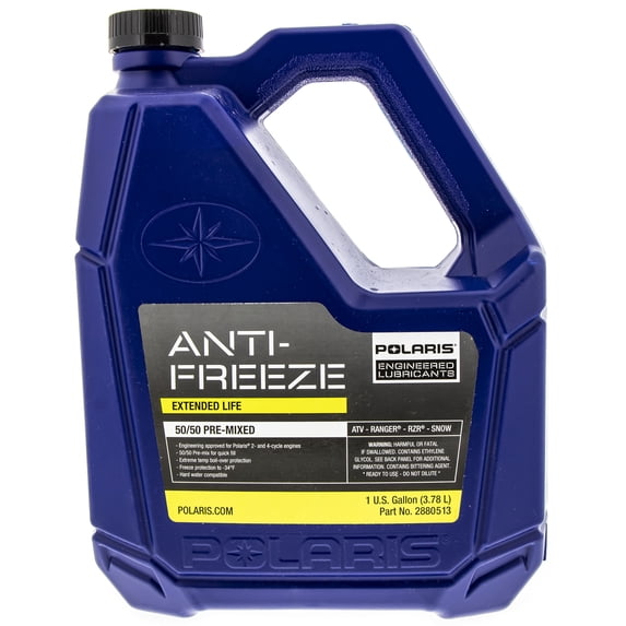 Polaris Snowmobile ATV/UTV OEM 50/50 Premix Antifreeze Coolant 1 Gallon, 2880513