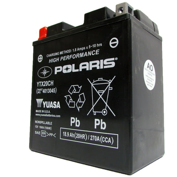 Polaris Snowmobile OEM Sealed Non-Spill Dual Terminal Battery, 4013045