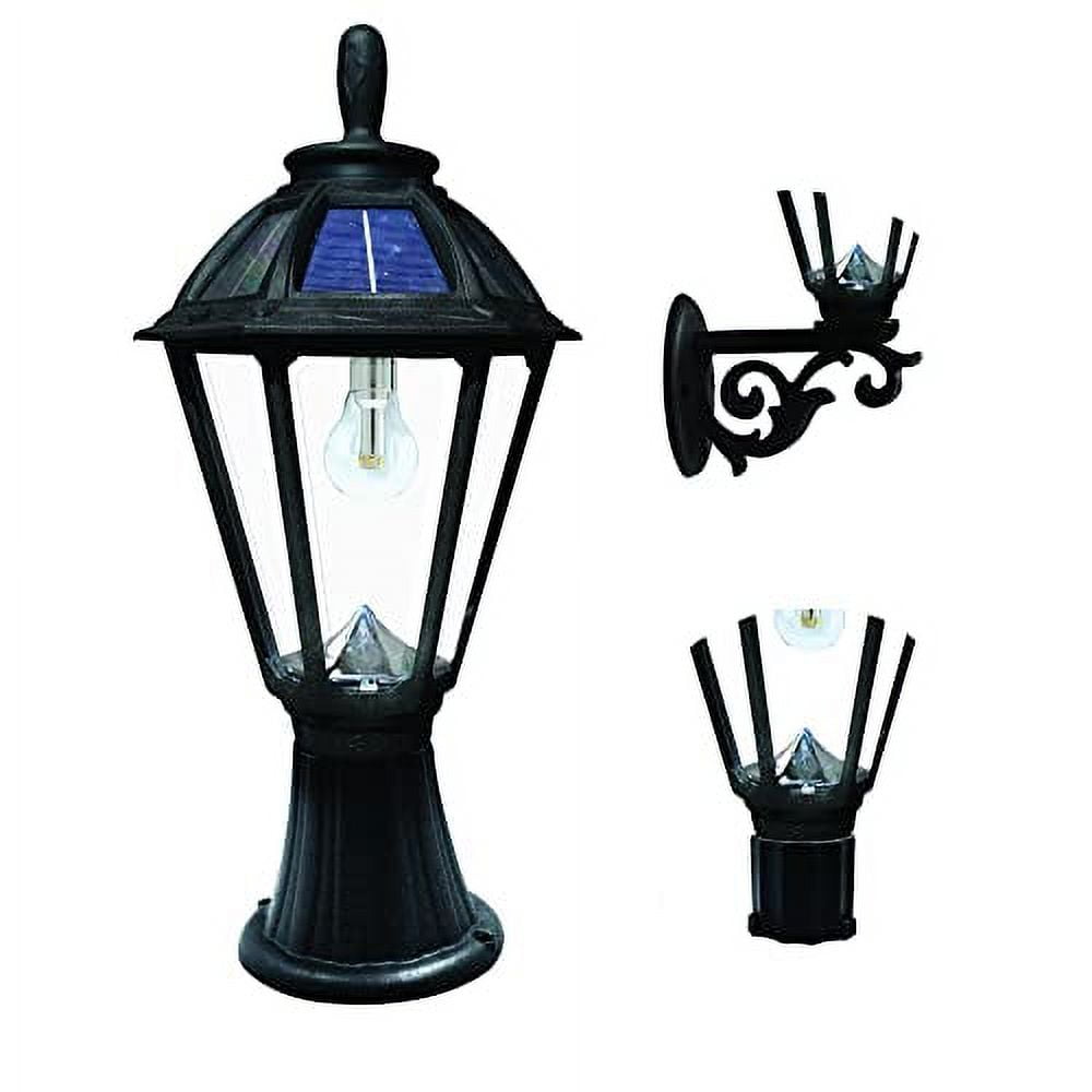 Polaris Black Solar LED Outdoor Post Light with Multiple Mounting Options