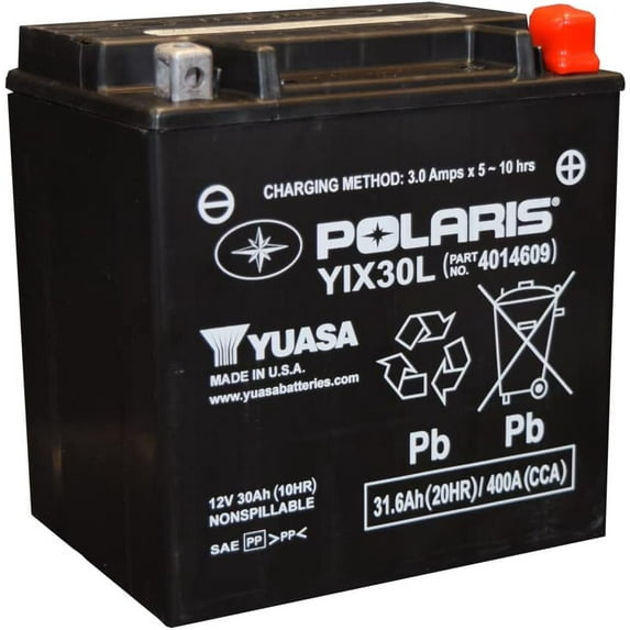 Polaris Vehicle Battery 12 Volt, Group Size 30, 850 CCA for RZR Ranger Slingshot
