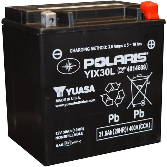 Polaris Vehicle Battery 12 Volt, Group Size 30, 850 CCA for RZR Ranger Slingshot
