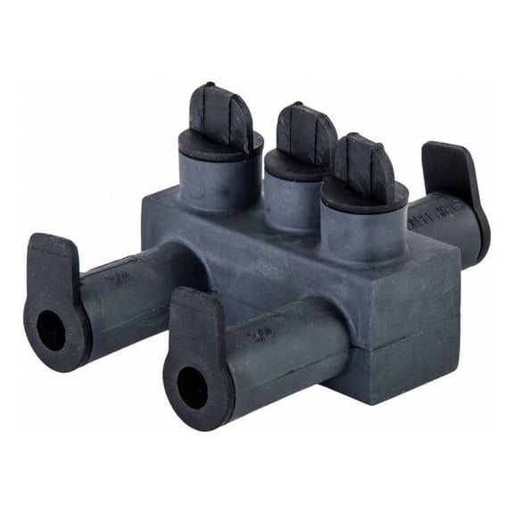 Polaris Wire Connector, 2 Port, Black, Santoprene Insulation ISPBO2/0B