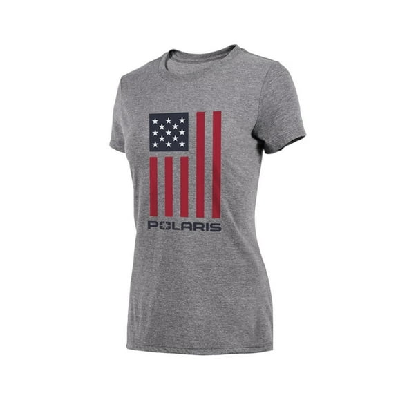Polaris Women's Flag Tee T-Shirt Gray 283316309