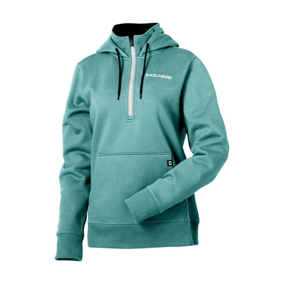 Polaris Womens Journey Hoodie Quarter Zip Collared Warm Sweatshirt Teal - XX-Large 283309812