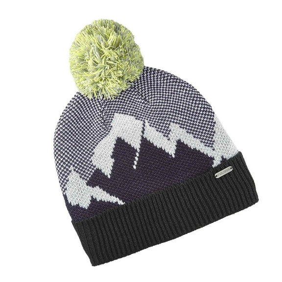 Polaris  Womens Mountain Beanie Cozy Warm Winter Pom Sleek Stretch Breathable Hat - Purple 2860673