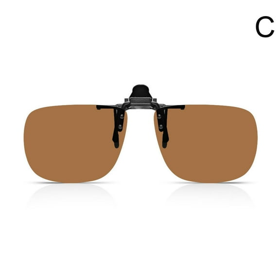 Polarised Flip up Clip On Sunglasses Risk Reducing Fishing Sport Anti-Glare K3F6