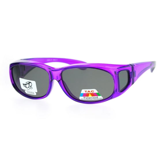Polarized 55mm Rectangular Fit Over Plastic Sunglasses Purple
