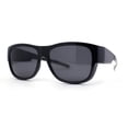 thumbnail image 1 of Polarized 57mm Rectangular Wear Over Glasses Large Fit-Over Sunglasses Shiny Black, 1 of 4