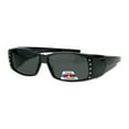 thumbnail image 1 of Polarized 57mm Womens Side Rhinestone Trim Narrow Rectangular Fit Over Sunglasses Grey Black, 1 of 4