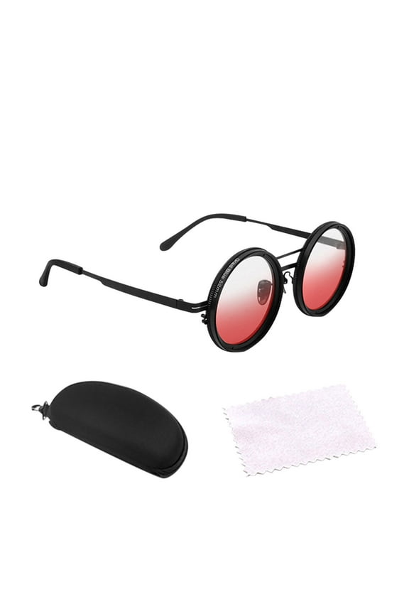 Polarized Adjustable Sunglasses with 1 to 9 Gears Manual Tint Control Round Frame ND9 Filter Lenses for Men Women Outdoor Activities Driving Beach Cycling Gradient Color UV Protection Eyewear