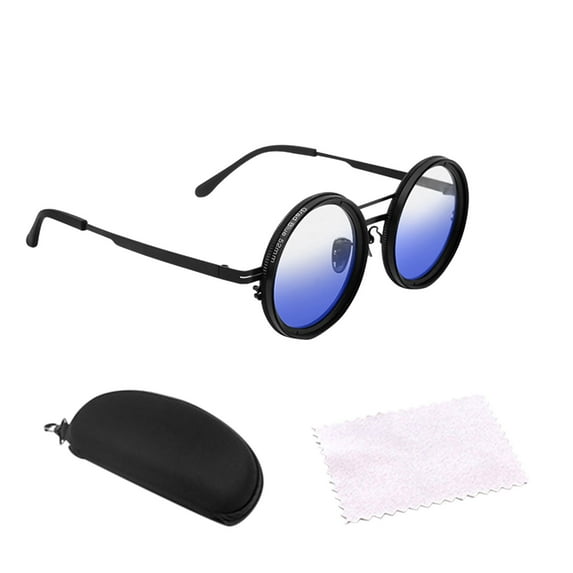 Polarized Adjustable Sunglasses with 1 to 9 Gears Manual Tint Control Round Frame ND9 Filter Lenses for Men Women Outdoor Activities Driving Beach Cycling Gradient Color UV Protection Eyewear