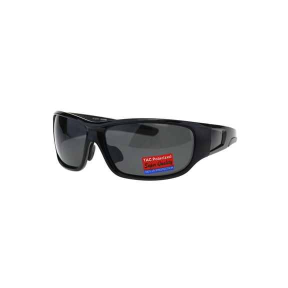 SA106 Men's Polarized Anti-glare Sport Sunglasses, Shiny Black