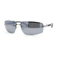thumbnail image 1 of Polarized Antiglare Mens Rimless Rectangle Metal Rim Agent Sunglasses Silver - Silver Mirror, 1 of 4