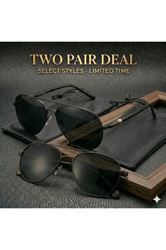 Polarized Aviator Sunglasses Premium Frame Unique Design UV400 With Pouch