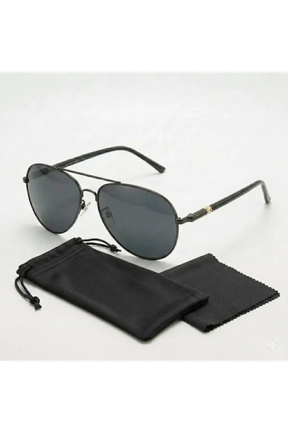 Polarized Aviator Sunglasses Premium Frame Unique Design UV400 With Pouch