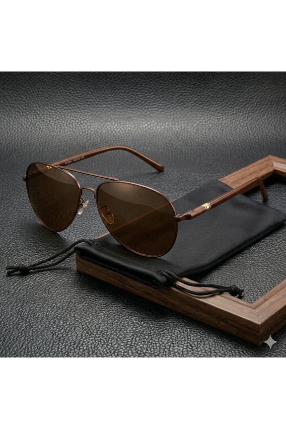 Polarized Aviator Sunglasses Premium Frame Unique Design UV400 With Pouch