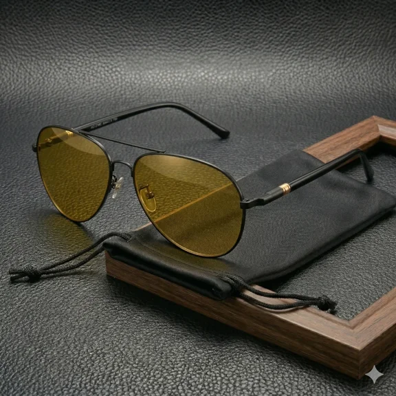 Polarized Aviator Sunglasses Premium Frame Unique Design UV400 With Pouch