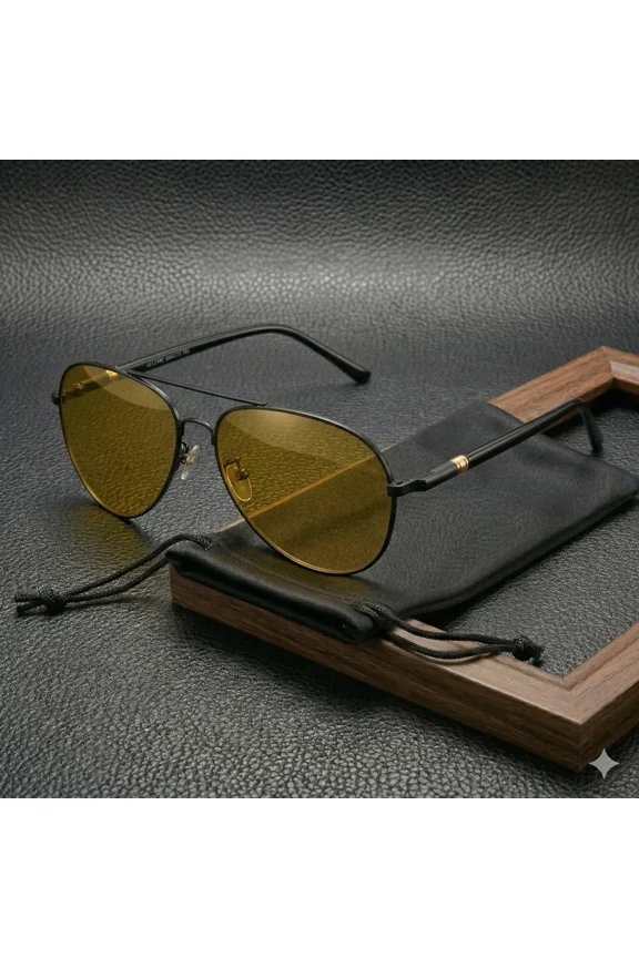 Polarized Aviator Sunglasses Premium Frame Unique Design UV400 With Pouch