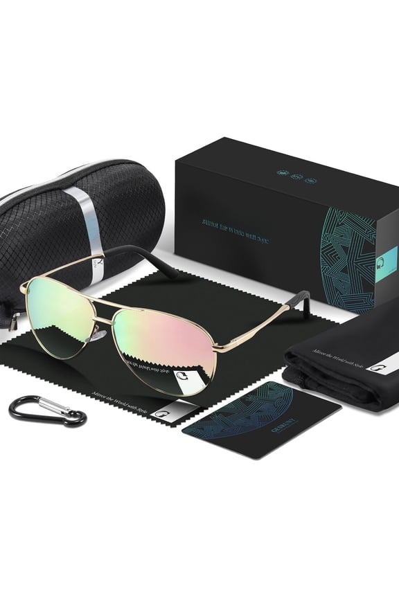 Polarized Aviator Sunglasses for Men Women- Classic Shades Retro Sun Glasses Driving Lightweight UV Protection