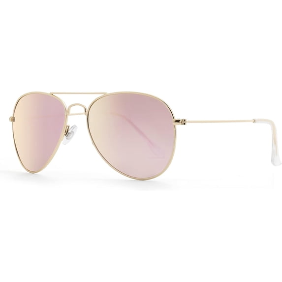 Polarized Aviator Sunglasses for Women Men, UV400 Protection Lens and Lightweight Metal Pilot Frame