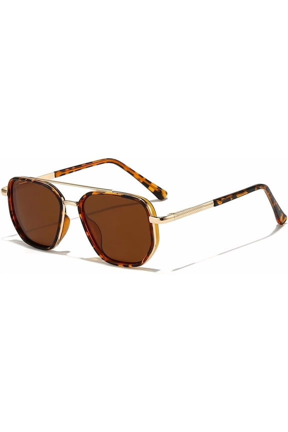 Polarized Aviator Sunglasses for Women Tangle Free Square Sun Glasses Shades Driving UV400 Protection(Tortoise/Brown)