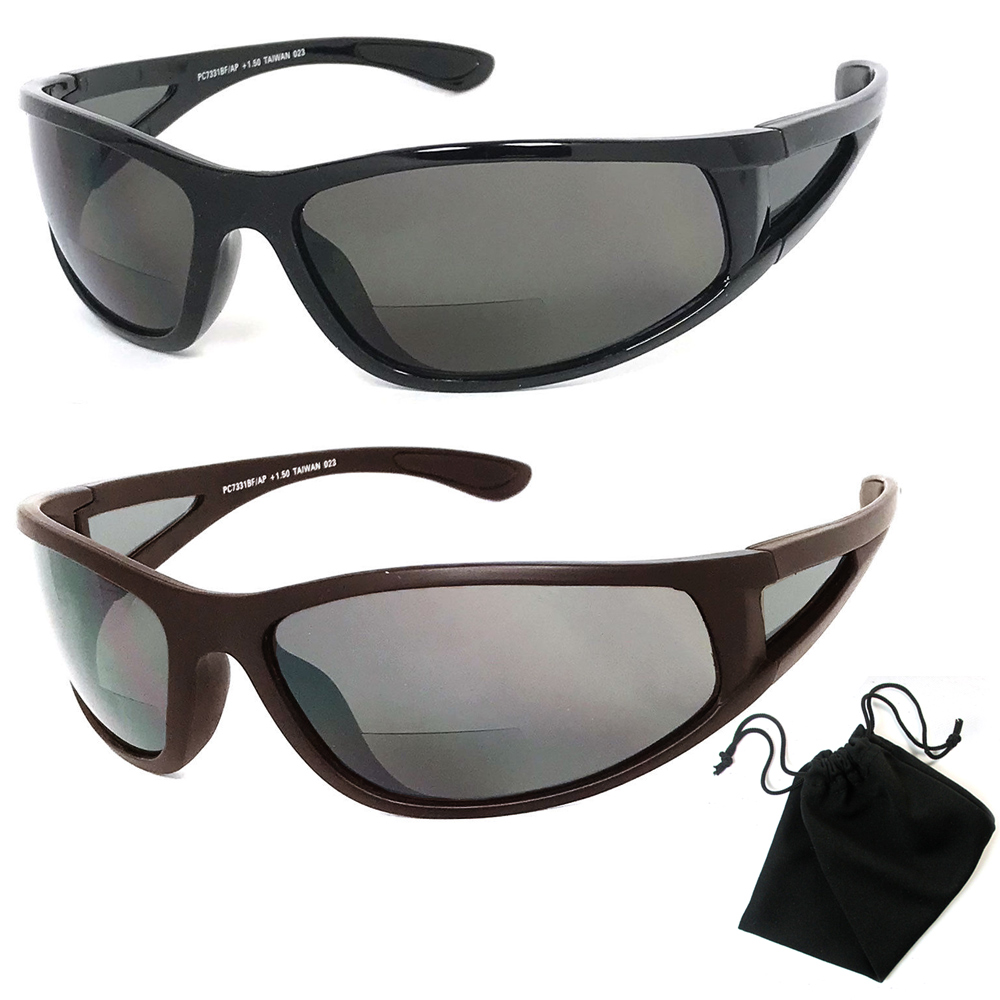Polarized Bifocal Sunglasses Mens Womens UV Fishing Reading Black Brown +1.50 - image 1 of 6