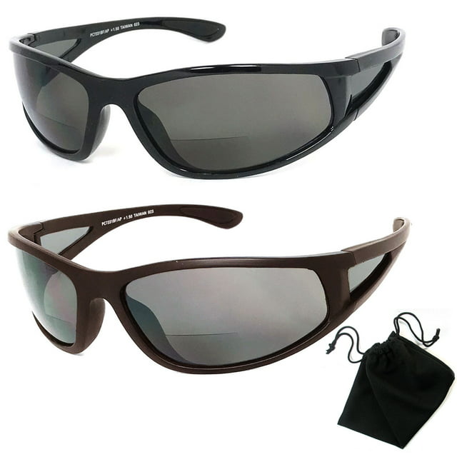 Polarized Bifocal Sunglasses Mens Womens UV Fishing Reading Black Brown +1.50
