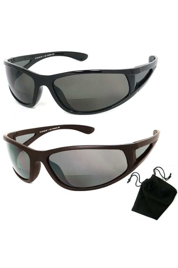 Polarized Bifocal Sunglasses Mens Womens UV Fishing Reading Black Brown +1.50