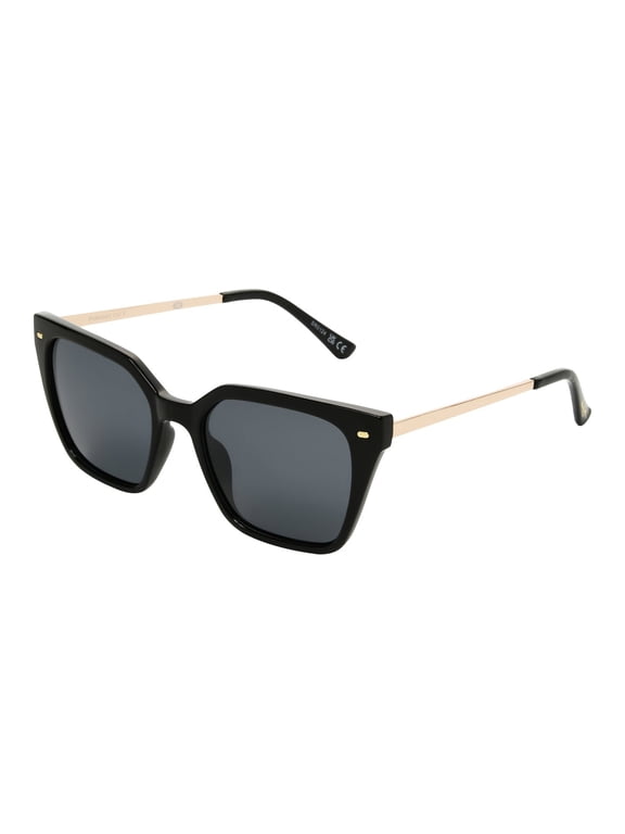 Polarized Black & Gold Cat Eye Sunglasses