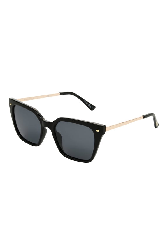 Polarized Black & Gold Cat Eye Sunglasses