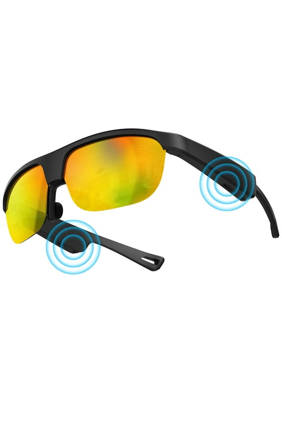 Polarized Bluetooth Smart Glasses with Mic, Open-Ear Audio, UV400, IP65 Waterproof, 5-Hour Battery