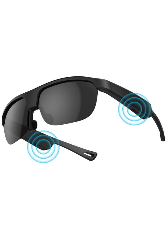 Polarized UV400 Bluetooth Smart Glasses with Open-Ear Audio, Built-in Mic, IP65 Waterproof, 5-Hour Battery