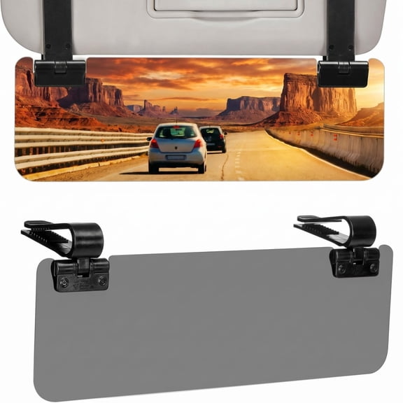 Polarized Car Sun Visor Extender,13.4 x 4.3, Universal Adjustable Double-Clip Anti Glare & Stray Light Sun Blocker