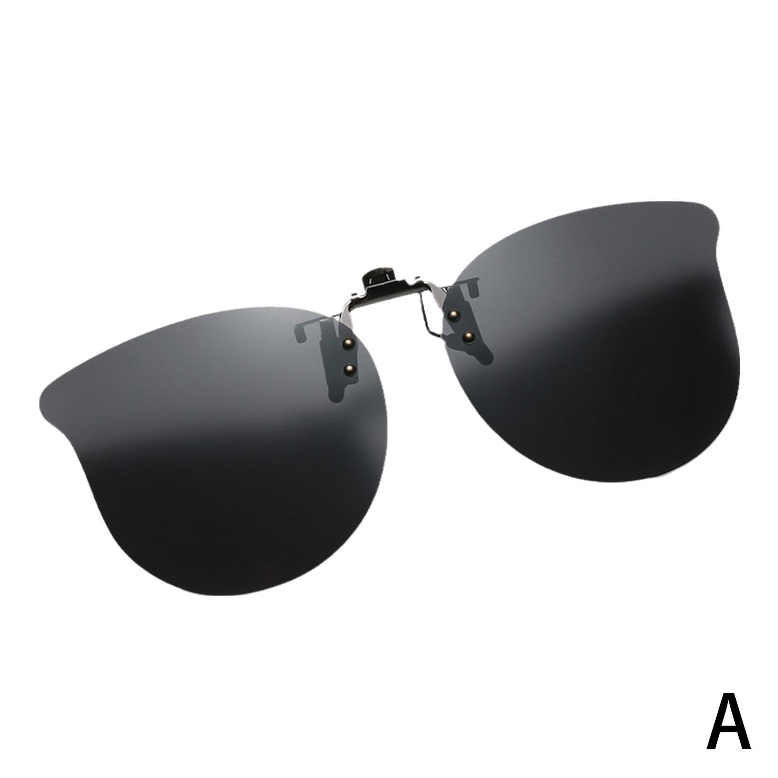 Polarized Cat Eye Clip On Sunglasses Flip Up Lens Over